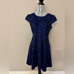 New With Tags: Belissima Blue with Black Velvet Embellishments (Size 8)